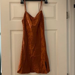 Princess Polly Rust Mini Silk Dress